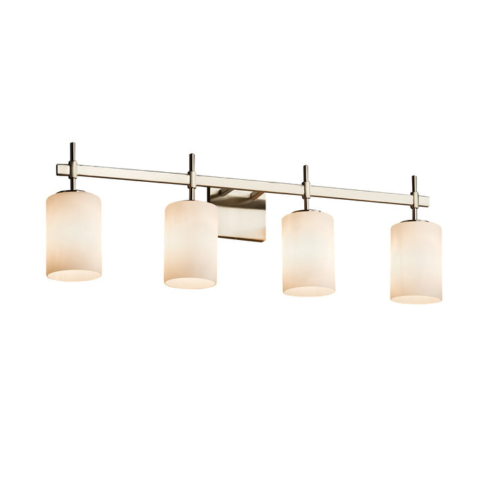 Justice Designs - FSN-8414-10-OPAL-NCKL-LED4-2800 - LED Bath Bar - Fusion - Brushed Nickel