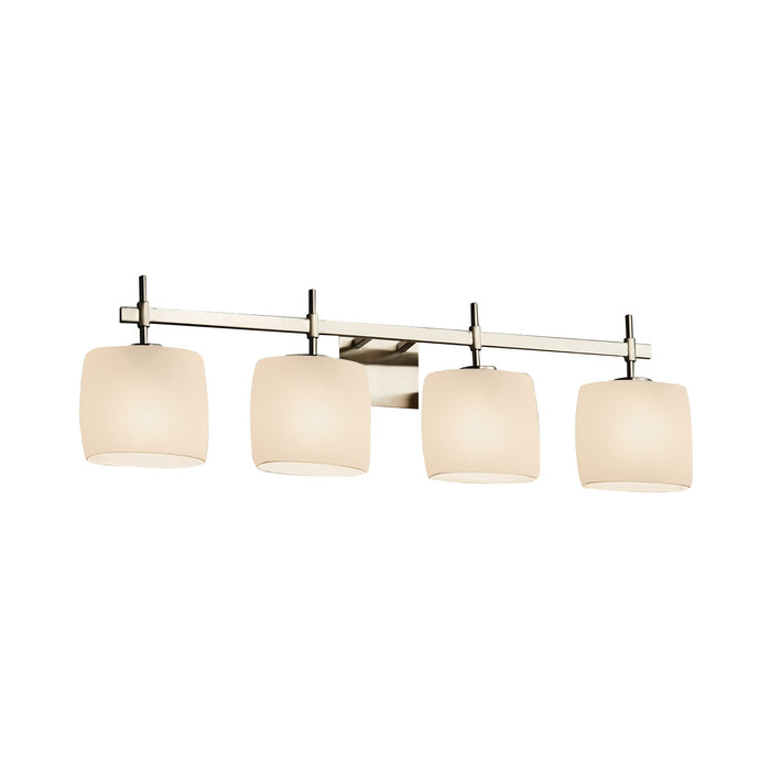 Justice Designs - FSN-8414-30-OPAL-NCKL - Four Light Bath Bar - Fusion - Brushed Nickel