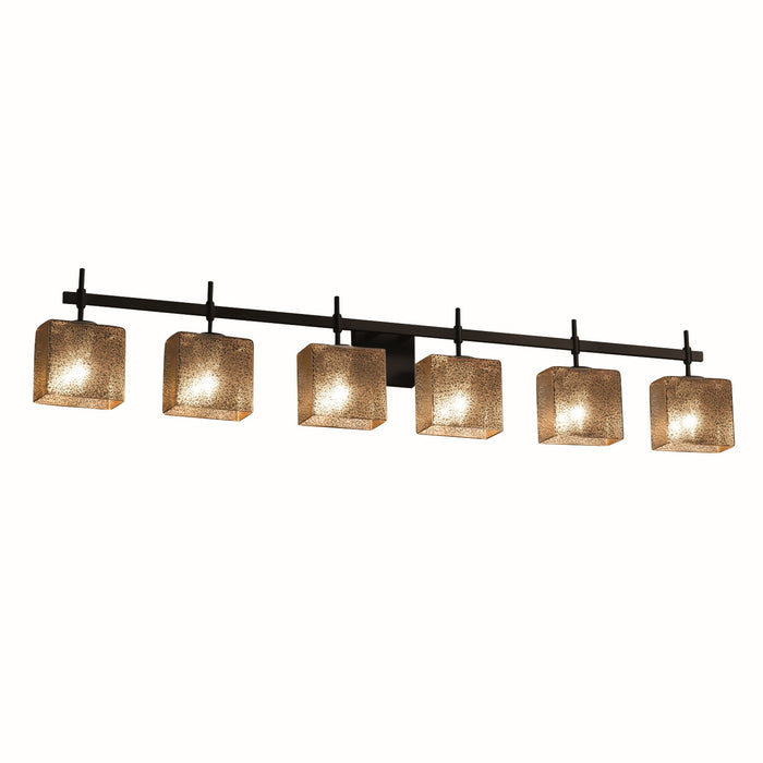 Justice Designs - FSN-8416-55-MROR-MBLK - Six Light Bath Bar - Fusion - Matte Black