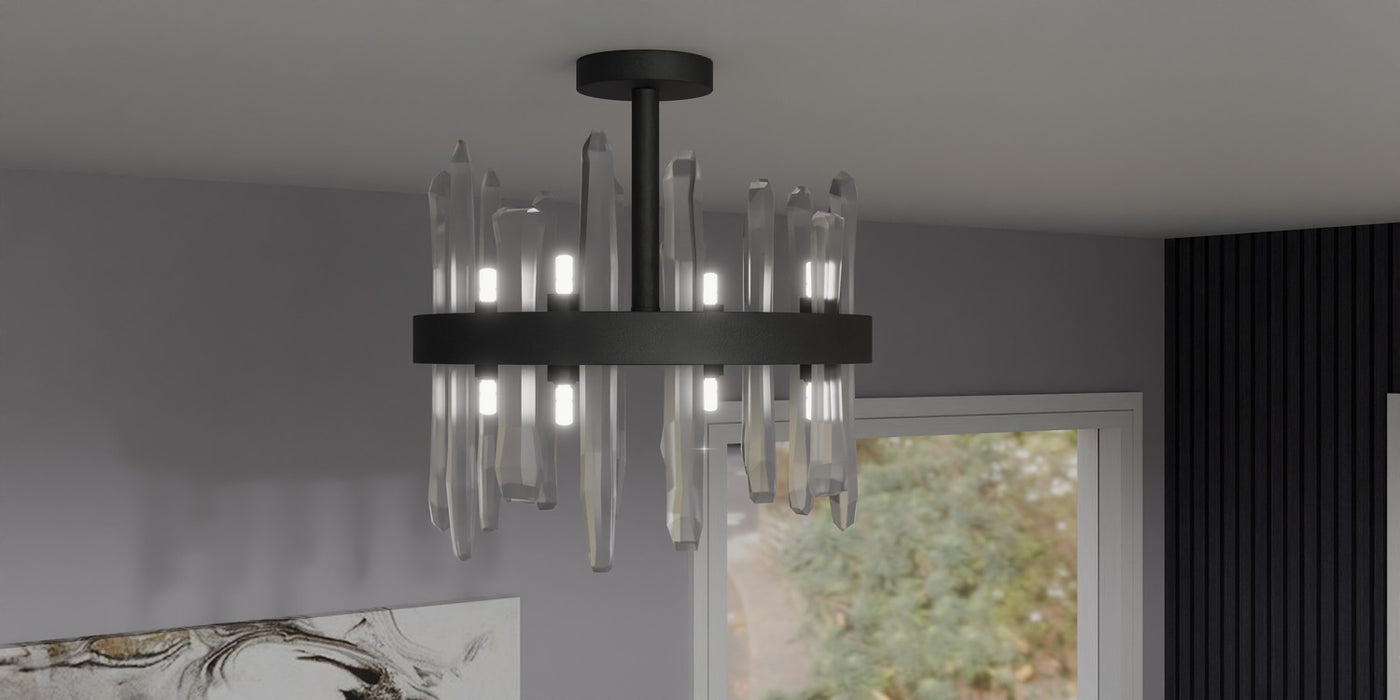 Quoizel - PCRGL1716MBK - Eight Light Semi-Flush Mount - Regal - Matte Black