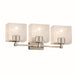 Justice Designs - FSN-8423-55-SEED-NCKL - Three Light Bath Bar - Fusion - Brushed Nickel