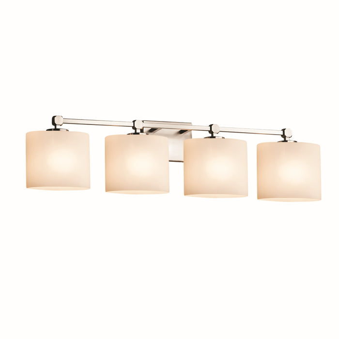 Justice Designs - FSN-8424-30-OPAL-NCKL - Four Light Bath Bar - Fusion - Brushed Nickel