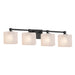 Justice Designs - FSN-8424-55-FRCR-MBLK - Four Light Bath Bar - Fusion - Matte Black