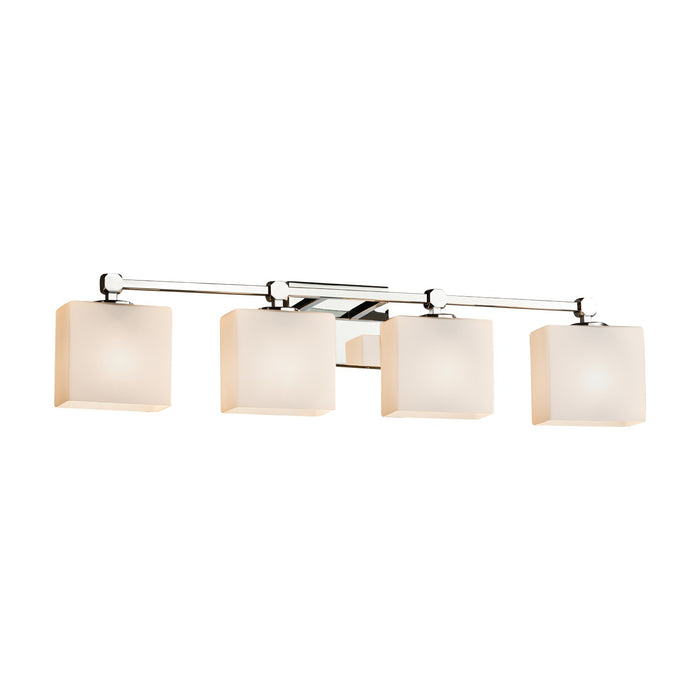 Justice Designs - FSN-8424-55-OPAL-CROM - Four Light Bath Bar - Fusion - Polished Chrome