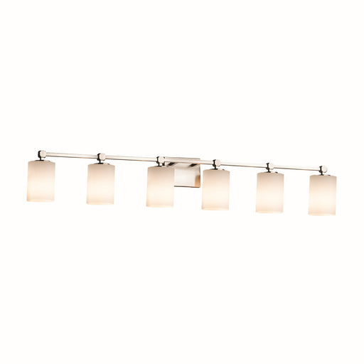 Justice Designs - FSN-8426-10-OPAL-NCKL - Six Light Bath Bar - Fusion - Brushed Nickel