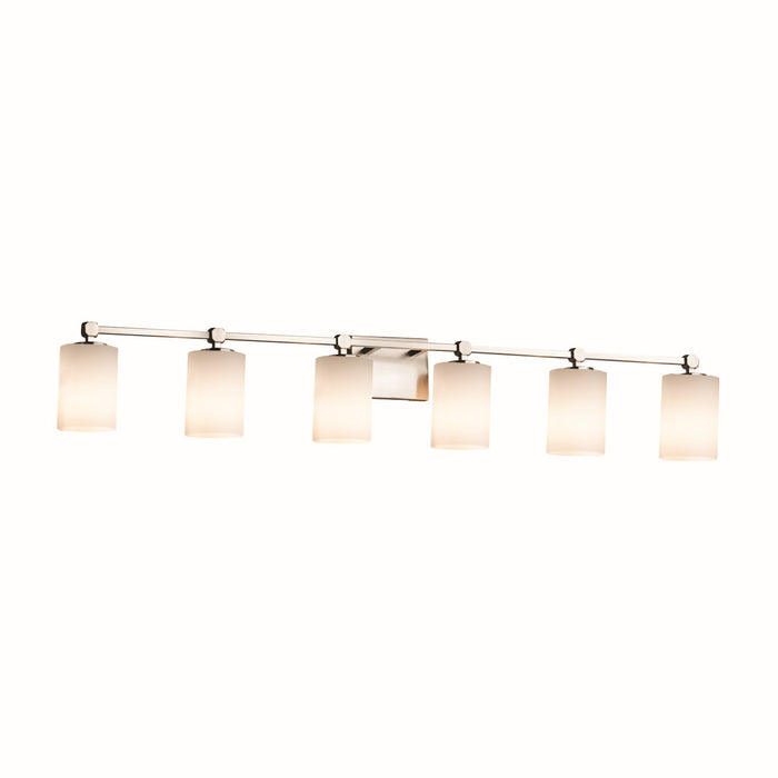 Justice Designs - FSN-8426-10-OPAL-NCKL-LED6-4200 - LED Bath Bar - Fusion - Brushed Nickel