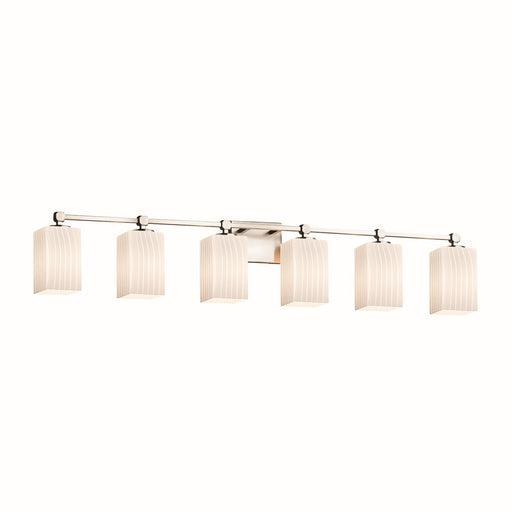 Justice Designs - FSN-8426-15-RBON-NCKL - Six Light Bath Bar - Fusion - Brushed Nickel