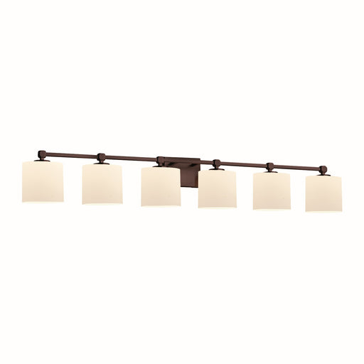 Justice Designs - FSN-8426-30-OPAL-DBRZ - Six Light Bath Bar - Fusion - Dark Bronze