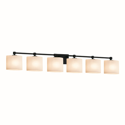 Justice Designs - FSN-8426-30-OPAL-MBLK - Six Light Bath Bar - Fusion - Matte Black