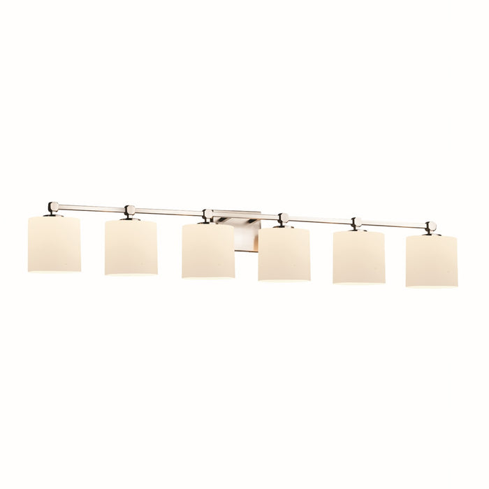 Justice Designs - FSN-8426-30-OPAL-NCKL - Six Light Bath Bar - Fusion - Brushed Nickel