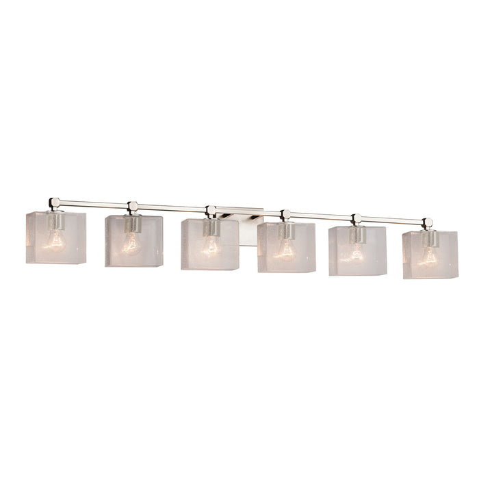 Justice Designs - FSN-8426-55-SEED-NCKL - Six Light Bath Bar - Fusion - Brushed Nickel