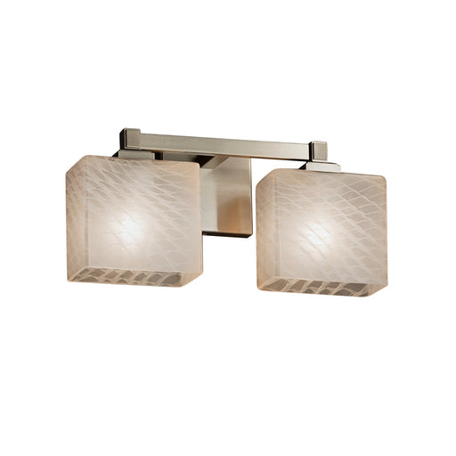 Justice Designs - FSN-8432-55-WEVE-NCKL - Two Light Bath Bar - Fusion - Brushed Nickel