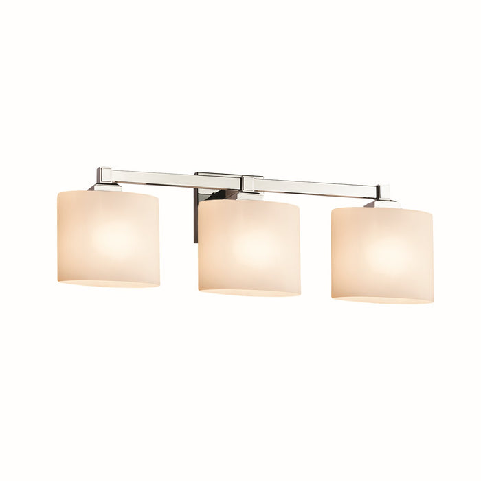 Justice Designs - FSN-8433-30-OPAL-CROM - Three Light Bath Bar - Fusion - Polished Chrome