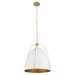 Quorum - 860-3-0880 - Three Light Pendant - Jamie - Studio White w/ Aged Brass