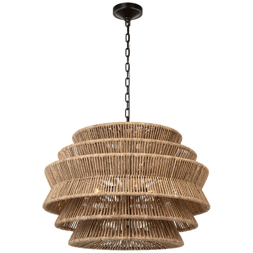 Visual Comfort Signature - CHC 5016BZ/NAB - LED Chandelier - Antigua - Bronze and Natural Abaca