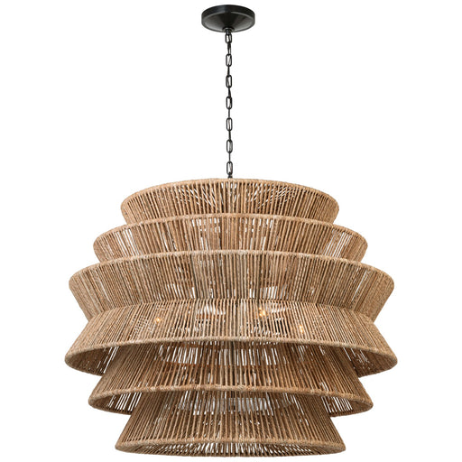 Visual Comfort Signature - CHC 5017BZ/NAB - LED Chandelier - Antigua - Bronze and Natural Abaca