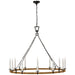 Visual Comfort Signature - CHC 5874AI/NRT - LED Chandelier - Darlana Wrapped - Aged Iron and Natural Rattan