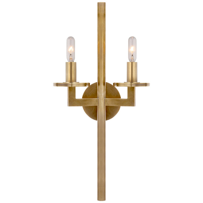 Visual Comfort Signature - KW 2201AB - Two Light Wall Sconce - Liaison - Antique-Burnished Brass
