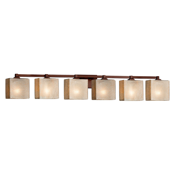 Justice Designs - FSN-8436-55-MROR-DBRZ - Six Light Bath Bar - Fusion - Dark Bronze
