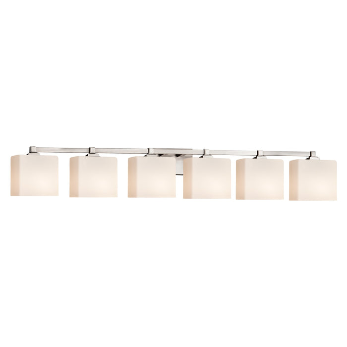 Justice Designs - FSN-8436-55-OPAL-NCKL-LED6-4200 - LED Bath Bar - Fusion - Brushed Nickel