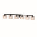 Justice Designs - FSN-8436-55-SEED-MBLK - Six Light Bath Bar - Fusion - Matte Black