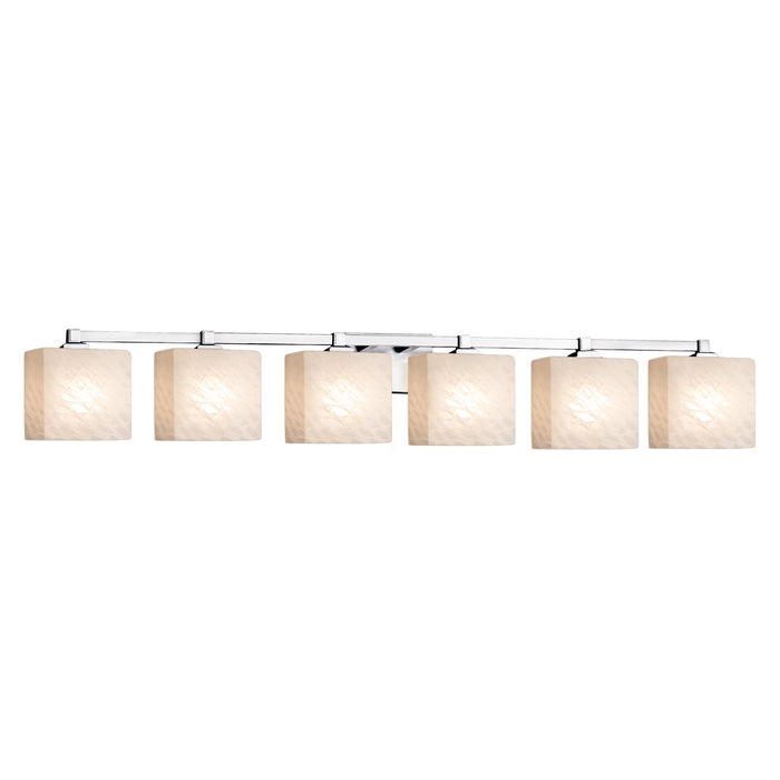 Justice Designs - FSN-8436-55-WEVE-CROM - Six Light Bath Bar - Fusion - Polished Chrome