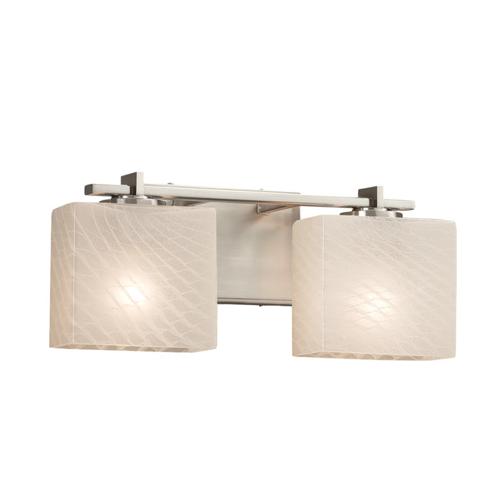 Justice Designs - FSN-8442-55-WEVE-NCKL - Two Light Bath Bar - Fusion - Brushed Nickel