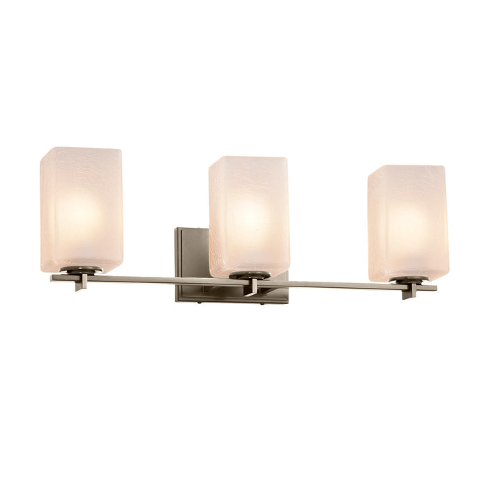 Justice Designs - FSN-8443-15-FRCR-NCKL - Three Light Bath Bar - Fusion - Brushed Nickel