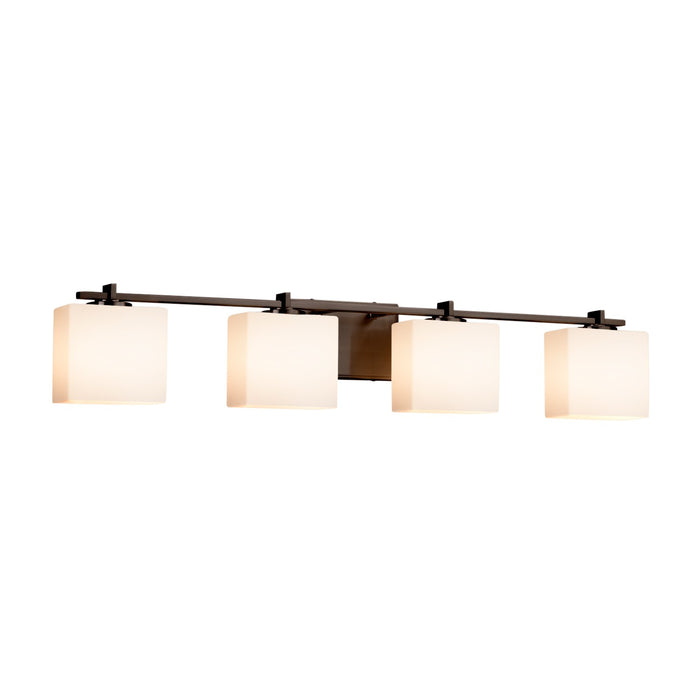 Justice Designs - FSN-8444-55-OPAL-DBRZ-LED4-2800 - LED Bath Bar - Fusion - Dark Bronze