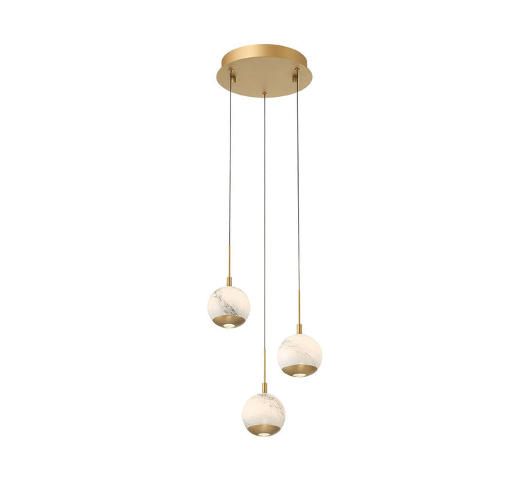 Lib & Co. - 10203-030 - LED Pendant - Baveno - Painted Antique Brass