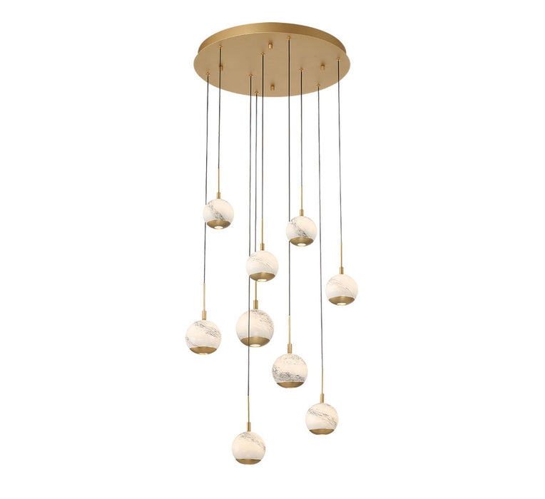Lib & Co. - 10204-030 - LED Chandelier - Baveno - Painted Antique Brass