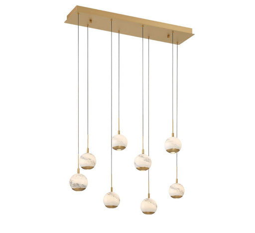 Baveno LED Chandelier Painted Antique Brass