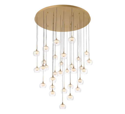 Manarola LED Chandelier Painted Antique Brass