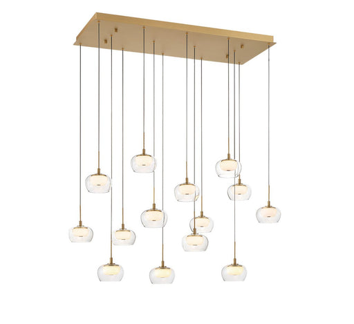 Manarola LED Chandelier Painted Antique Brass