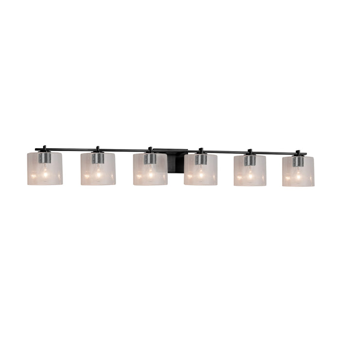 Justice Designs - FSN-8446-30-SEED-MBLK - Six Light Bath Bar - Fusion - Matte Black