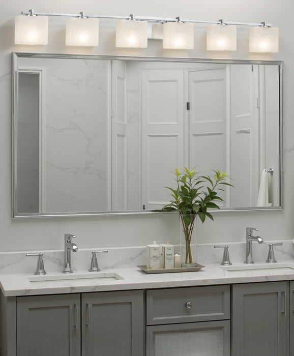 Justice Designs - FSN-8446-55-WEVE-CROM - Six Light Bath Bar - Fusion - Polished Chrome