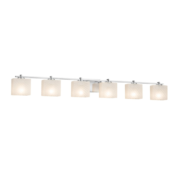Justice Designs - FSN-8446-55-WEVE-CROM - Six Light Bath Bar - Fusion - Polished Chrome