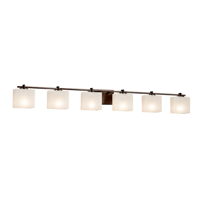 Justice Designs - FSN-8446-55-WEVE-DBRZ - Six Light Bath Bar - Fusion - Dark Bronze