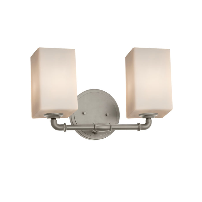 Justice Designs - FSN-8462-15-OPAL-NCKL - Two Light Bath Bar - Fusion - Brushed Nickel