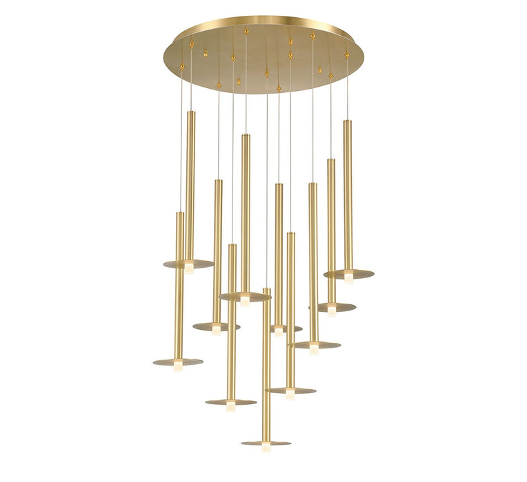 Lib & Co. - 12104-07 - LED Chandelier - Piatto - Plated Brushed Gold