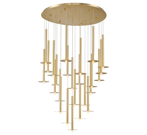 Piatto LED Chandelier Plated Brushed Gold