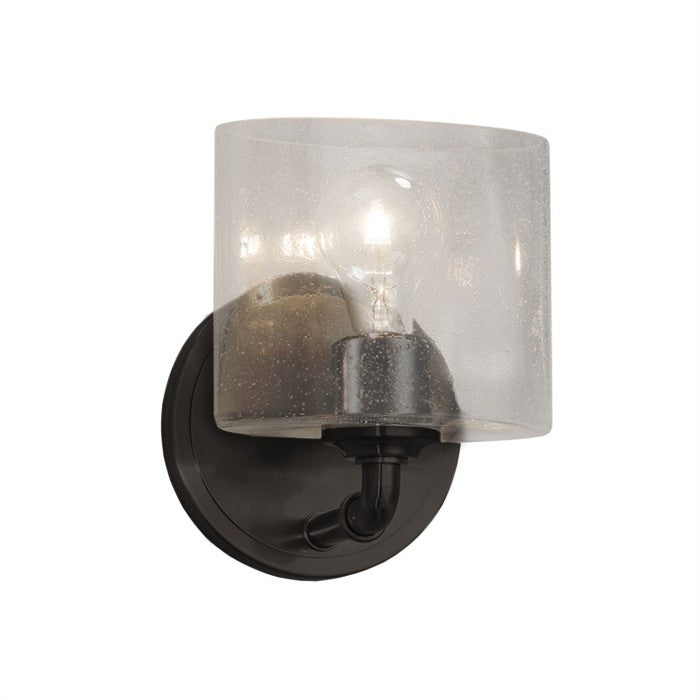 Justice Designs - FSN-8467-30-SEED-MBLK - One Light Wall Sconce - Fusion - Matte Black