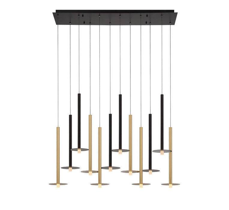 Lib & Co. - 12107-023 - LED Chandelier - Piatto - Matte Black and Brushed Gold