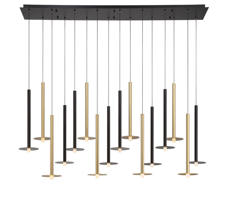 Lib & Co. - 12108-023 - LED Chandelier - Piatto - Matte Black and Brushed Gold