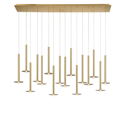 Piatto LED Chandelier Plated Brushed Gold