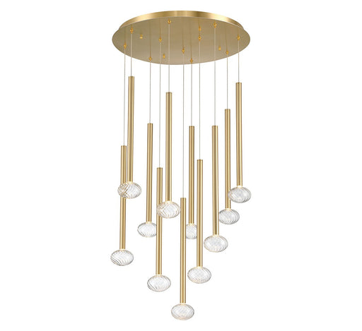Soffio LED Chandelier Plated brushed gold