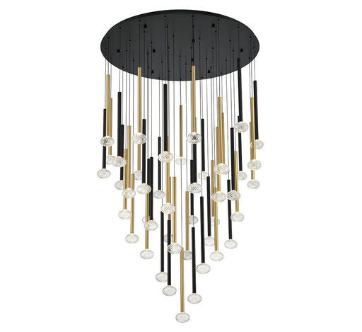 Soffio LED Chandelier Matte Black and Brushed Gold