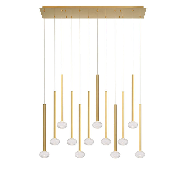 Lib & Co. - 12113-07 - LED Chandelier - Soffio - Plated Brushed Gold