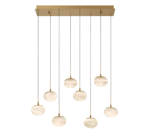 Calcolo LED Chandelier Painted Antique Brass