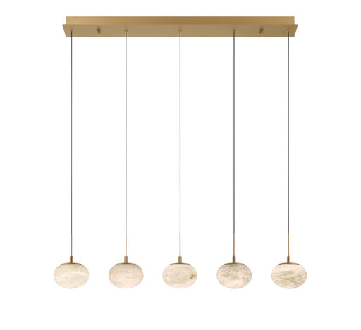 Calcolo LED Chandelier Painted Antique Brass